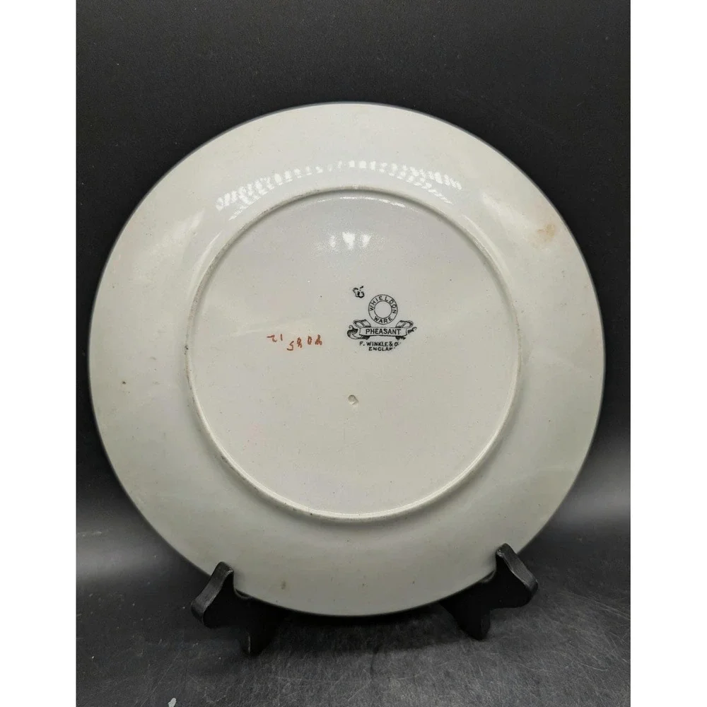 Whieldon Ware Pheasant Dinner Plate F Winkle Co England‎ Floral Bird Chinoiserie